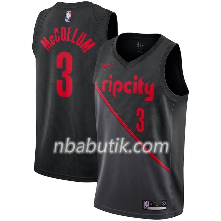 NBA Mænd Trøje Portland Trail Blazers C.J. McCollum 3 2018-19 Nike City Edition Sort Swingman